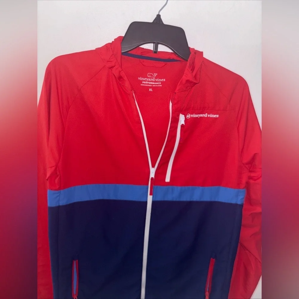 Vineyard Vines Red and Blue Zip-Up Jacket